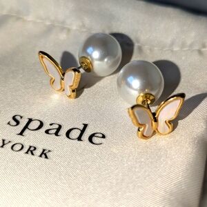 Kate Spade All a Flutter Pearl Backed Butterfly Studs -  🦋🦪🦋